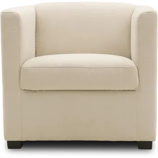 DOMO. collection Sessel Bob FK, kleiner Retro-Sessel mit Armlehnen und Federkern, Polstersessel, Cocktailsessel, Loungesessel, 73 x 75 x 69 cm (BxTxH), Webstoff in beige