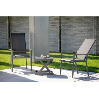 Niehoff Set Palos, Quattro - Das Set besteht aus: 1 x Beistelltisch Quattro, 2 x Verstellsessel Palos Flex