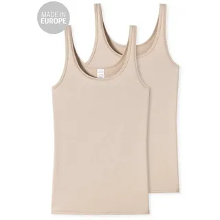 SCHIESSER Trägertop (Tops) 2er-Pack Modal Essentials in Beige | Gr.: 48