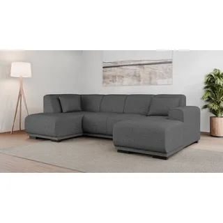 OTTO home Wohnlandschaft Polyester U-Form 3-Sitzer Grau