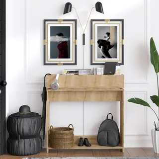 Skye Decor, Puppa - Sapphire Oak, Anrichte, Saphireiche, 100 % MELAMINBESCHICHTETE SPANPLATTEN, 100 x 25 x 100 cm - Braun