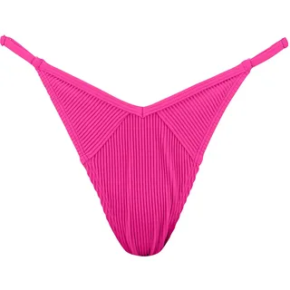 PUMA Damen Ribbed Tanga Bikini Bottoms, Neon Pink, L EU