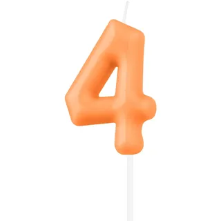 Macaron Orange Zahl 4 Kerzen, Orange 4th Geburtstag Kerzen, Macaron Happy Birthday Kerze für Kuchen, süße Kuchendekoration, Macaron Orange Cake Topper für Mädchen Jungen Geburtstagsdekorationen