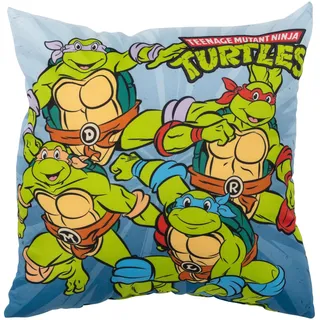 United Labels Teenage Mutant Ninja Turtles Kissen - Plüsch Dekokissen Zierkissen Kopfkissen Sitzkissen Blau 40 x 40 cm