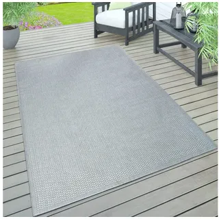 Paco Home Teppich »Timber 125« rechteckig 4 mm Höhe Flachgewebe, Sisal Optik, auch als Läufer, In- und Outdoor geeignet, grau