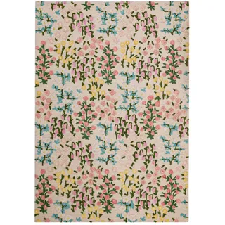 Xora Wollteppich , Creme , Textil , Blume , rechteckig , 200x290 cm , Reach, AZO-frei, Bsci, Handmade in India , für Fußbodenheizung geeignet , Teppiche und Böden, Teppiche, Moderne Teppiche