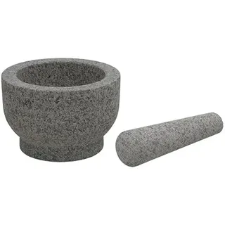 DRW Mörser aus Granit, Grau, 15 x 15 x 10 cm