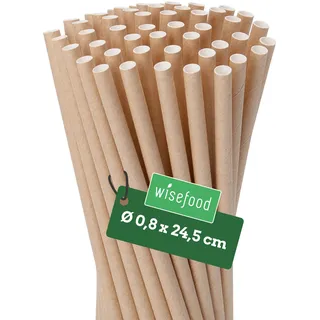 Wisefood® Strohhalme Papier [25 cm Ø 8] Party Deko [Braun] alternative Strohhalme Plastik-frei für Geburtstag Hochzeit DIY [100 Stk.] für Cocktail Getränke Cola Energy Drink Wasser Limo BIO