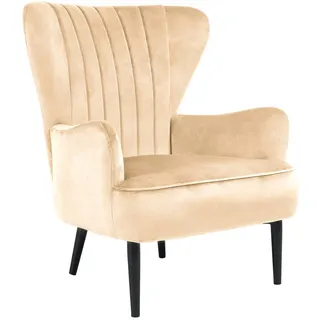 Svita Arthur Sessel Relaxsessel Modern Gepolstert Samt Hellbraun