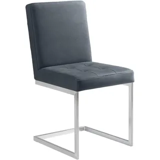 Moderano Schwingstuhl , Grau, Edelstahlfarben , Metall, Textil , Uni , eckig , 45x91x58 cm , Goldenes M , Lederauswahl, Stoffauswahl, Typenauswahl , Esszimmer, Stühle, Schwingstühle