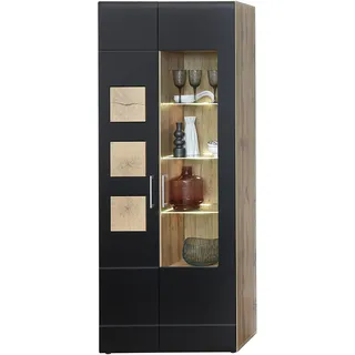 Innostyle Vitrine Sonate 80 x 37 x 208 cm Schwarz