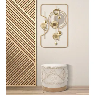 Dmora Pouf Bistagno 40x40x40h cm Weiß, Runde Form