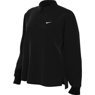 Nike Sportswear Essential Oversize-Poloshirt Mit Langen Armen Für Damen, Black/Sail, FZ5813-010, S