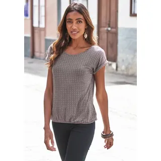 LASCANA Kurzarmshirt »mit modischem Cut-Out« 2er-Pack, aus weichem Viskose-Stretch, grau