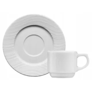 Lubiana River Espressotasse mit Untertasse Weiß 80 ml