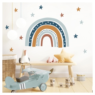 Little Deco Wandsticker Regenbogen mit Sterne Wandtattoo für Kinderzimmer Wandaufkleber Babyzimmer Deko DL930-3