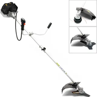 Wiltec 2in1 Benzin Rasentrimmer 1,76PS 1,3kW, Rasenschneider mit Motorsense und Freischneider, Rasenkantenschneider mit 225 mm Schnittlänge