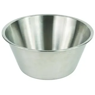 GOBEL - Edelstahl-Rührschüssel mit Flachboden 32 cm - Professionelle Rührschüssel - Große Kapazität für Küche und Konditorei - Robust und Langlebig - Spülmaschinenfest, Grau