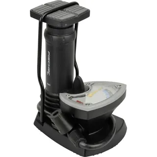 Fischer Fuß-Standpumpe mit Manometer, inklusive Adapter, für alle gängigen Ventile geeignet, 7 bar