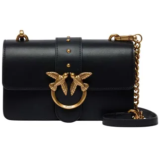 PINKO Love One Mini Umhängetasche Baumwolle/Leather Black/Gold