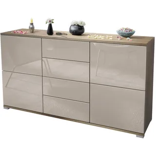 Vladon Sideboard, Sand, Holzwerkstoff, 138.5x75.5x35 cm, Wohnzimmer, Kommoden, Sideboards,