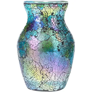 ZHIPINHUI Mosaik-Vase, 20,3 cm hoch, grün, blaugrün, dekorative Blumenvase, Dekoration, Zuhause, Moderne mittelgroße Mosaik-Vase für Schlafzimmer, Wohnzimmer, Küche, Büro, Hochzeit, einzigartige