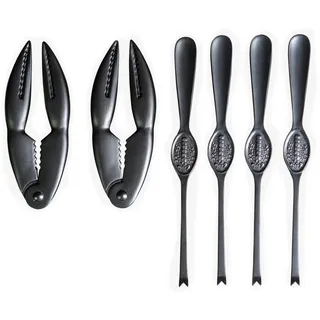 ByOn Besteck Set 6-teilig für Muscheln und Schalentieren aus rostfreiem Stahl in der Farbe Schwarz, 72201901