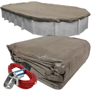 Robelle 431530-4 Taupe Mesh XL Winter Poolabdeckung für ovale oberirdische Schwimmbäder, 4,6 x 9,1 m Pool