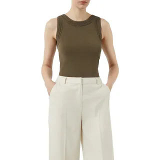 Comma Rundhalsshirt mit Strick Details