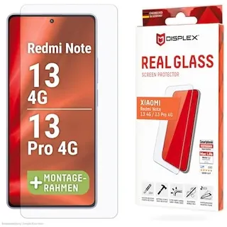 Displex Real Glass, 2D Panzerglas (1 Stück, Redmi Note 13 4G, Redmi Note 13 Pro 4G), Smartphone Schutzfolie