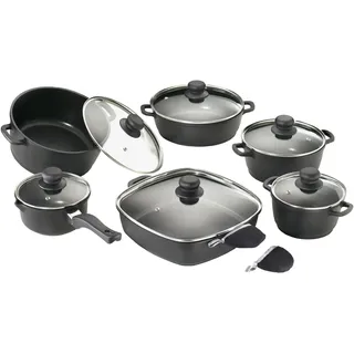 Karcher Topf-Set 6-tlg. Kochtopf + Servierpfanne + Schmorpfanne + Stieltopf + Glasdeckel