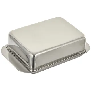 Weis 14257 Butterdose, Edelstahl, Silber, 15 x 9.4 x 4.2 cm