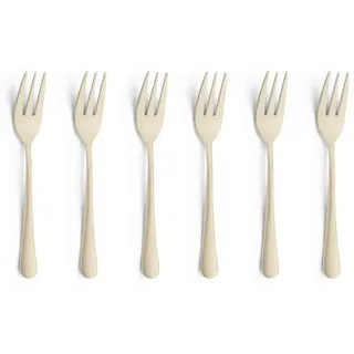 Amefa AUSTIN Kuchengabel Set 6-teilig PVD Champagner satiniert Besteck Beige