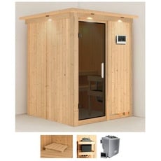 Bild von Sauna »Norma«, (Set), 9 KW-Bio-Ofen mit externer Steuerung beige