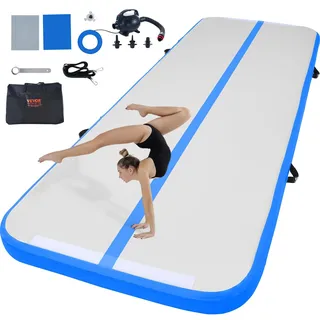 Vevor Aufblasbare Gymnastik-Tumbling-Matte, Tumbling-Bahn mit Elektrischer Pumpe, 300 x 101 x 10 cm Trainingsmatten für den Heimgebrauch/Fitnessstudio/Yoga/Cheerleading