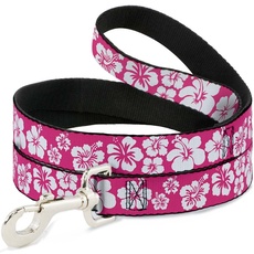 Buckle-Down DL-6FT-W30853 Hibiscus Neon Pink/Weiß Hundeleine, 1,8 m