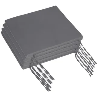 Relaxdays Stuhlkissen 4er Set 40 x 40 cm Anthrazit