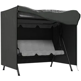 Outsunny Schutzhülle für Hollywoodschaukel aus Polyester Grau , Dunkelgrau , Kunststoff , 114x152x177 cm , Gartenzubehör, Abdeckung für Gartenmöbel