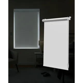 Victoria M. Verdunkelungsrollo Thermorollo ohne Bohren 50 x 160 cm, Weiß | Klemmfix Tenebra Thermo-Rollo für Fenster & Türen, Klemmrollo Hitzeschutz, Sonnenschutz und Sichtschutz, Fensterrollo innen