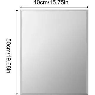 Wandspiegel - 40x50 cm - Facettenschliff - Rahmenlos - Mit Aufhängung - Für Bad, Flur, Wohnzimmer - Schwarz