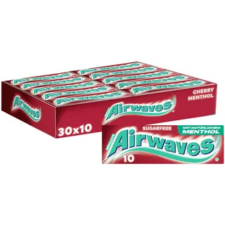Airwaves Cherry Menthol, Kaugummis 30x 10 Dragees,