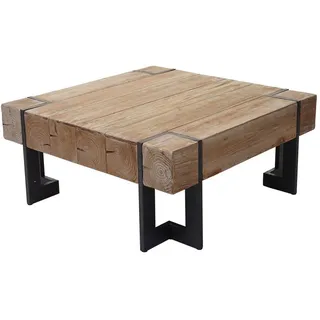 MCW Couchtisch MCW-A15, Wohnzimmertisch, Tanne Holz rustikal massiv MVG-zertifiziert ~ naturfarben 60x60cm