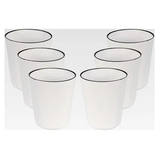 Bruchsicheres Camping-Geschirr Set aus Melamin - wiederverwendbar - spülmaschinenfester Kunststoffbecher (6 x Becher (9 x 10,5 cm))