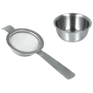 Metaltex Teesieb mit Ablage, Feinmaschiger Teezubereiter aus Inox-Edelstahl mit zusätzlicher Ablageschale, 1 Stück
