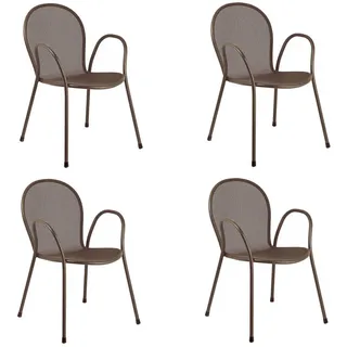 Angebot Emu 4 Sessel Stapelstuhl Ronda Brown Indien BAR Möbel Externe Intern
