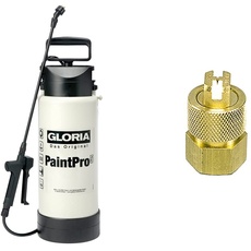 Gloria Drucksprüher PaintPro 5, 5L, Ölfest für Grundierungen, Farben, Lacke auf Wasserbasis & Messing-Spezial-Flachstrahldüse Typ 000111.0000