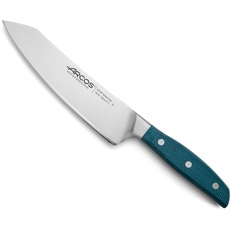 Arcos 191623 Serie Brooklyn - Santoku Messer Messer Asiatischer Art- Klinge aus Nitrum geschmiedetem Edelstahl 190 mm - HandGriff Micarta Farbe Blau (Seiden klinge)