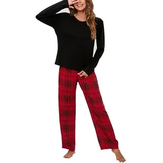 Lauren By Ralph Lauren Iln72458 Langarm-pyjama - Red Plaid - XS