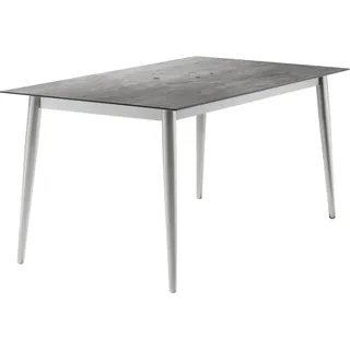 Sieger Gartentisch Rechteckig Graphit Beton Hell 160 cm x 90 cm