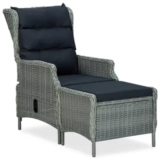 vidaXL Verstellbarer Gartensessel 57 x 121 x 80 cm grau